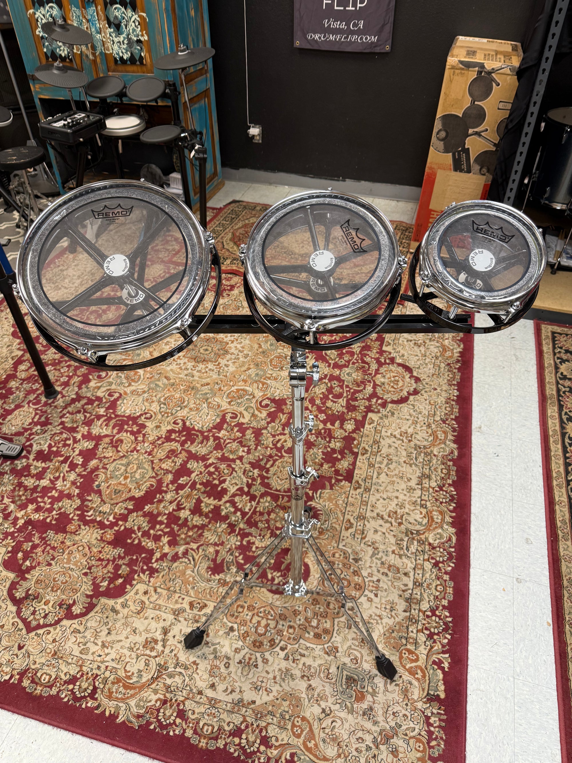 Remo roto toms with stand
