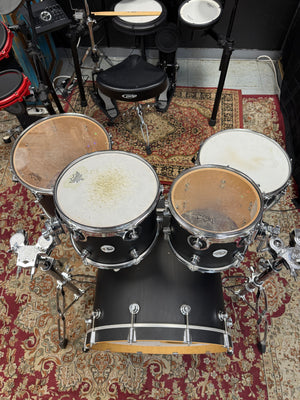 DW Design Series Satin Black 5pc Drum Set