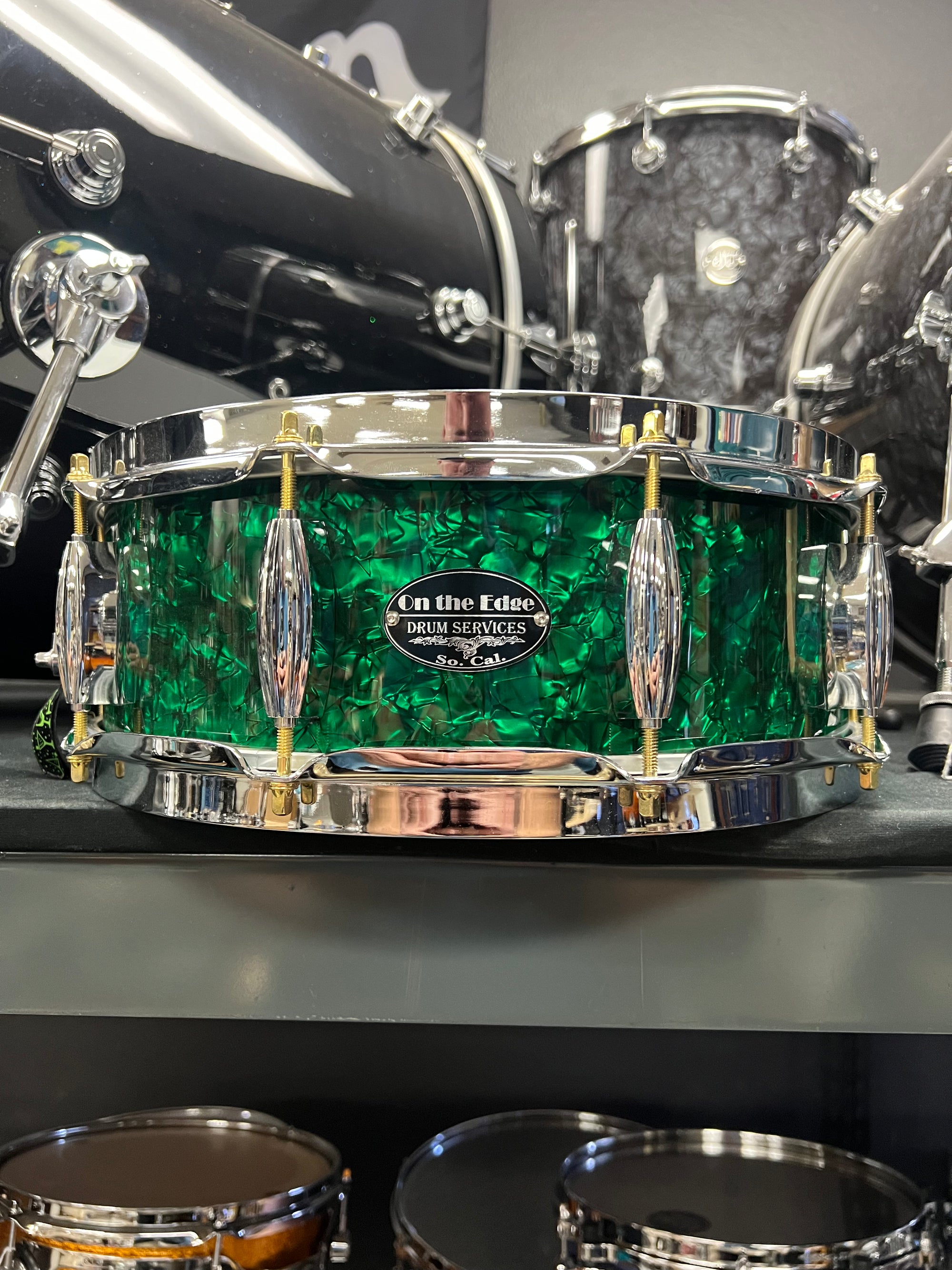 On The Edge 14x5” Green Pearl Snare Drum