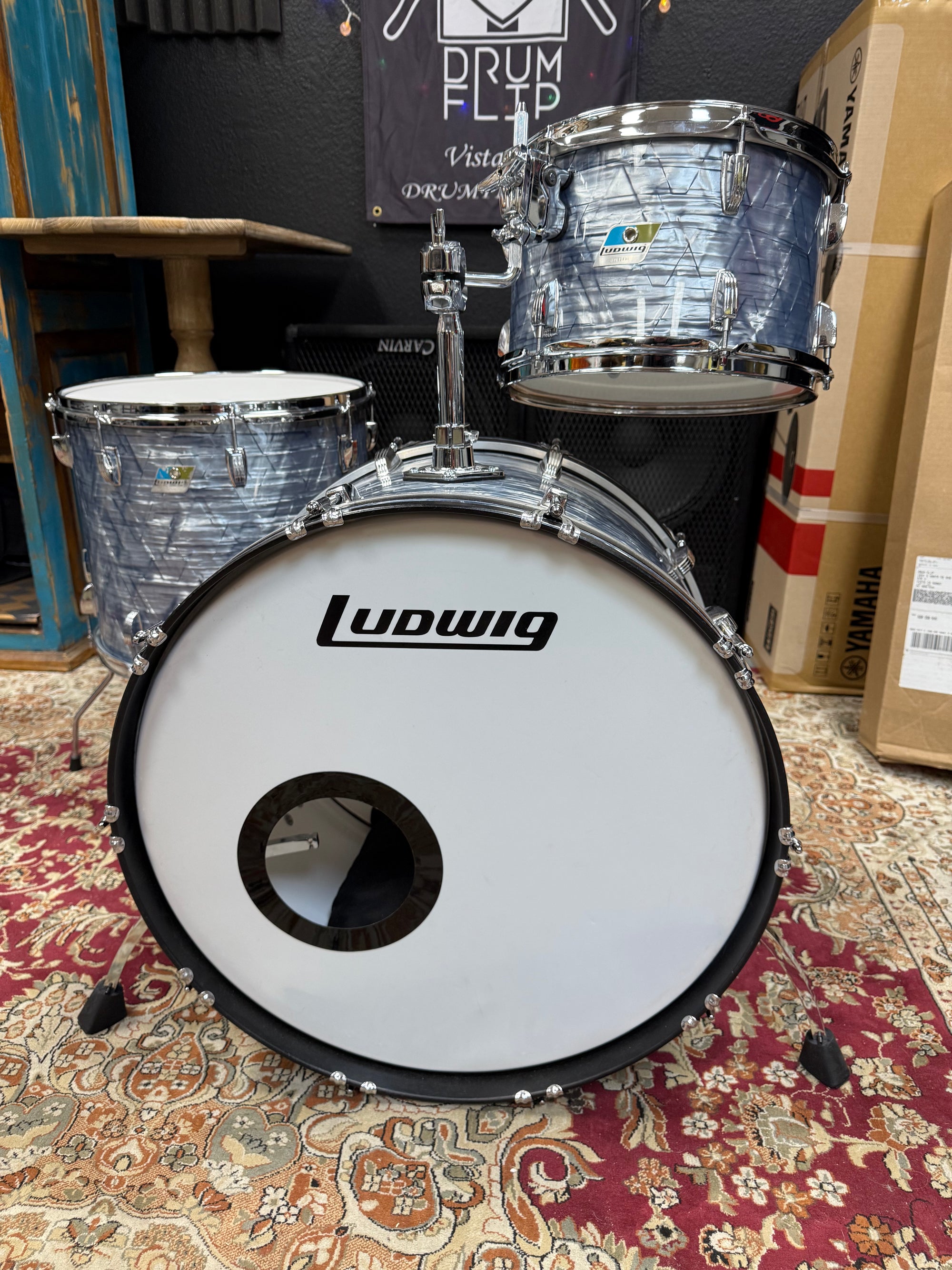 Ludwig Sky Blue Pearl 3pc Drum Set