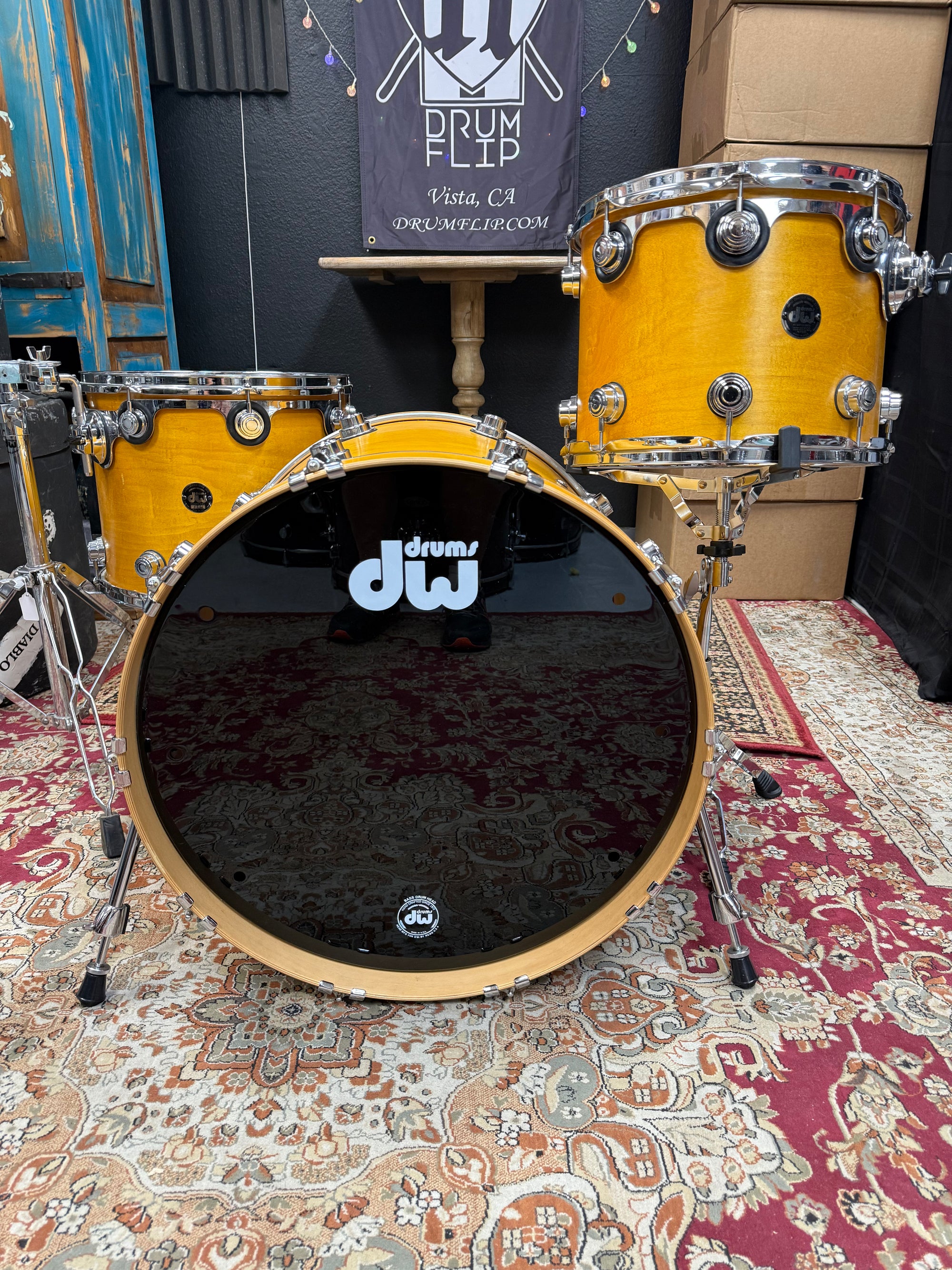 DW Collectors 3pc Natural Maple Drum Set