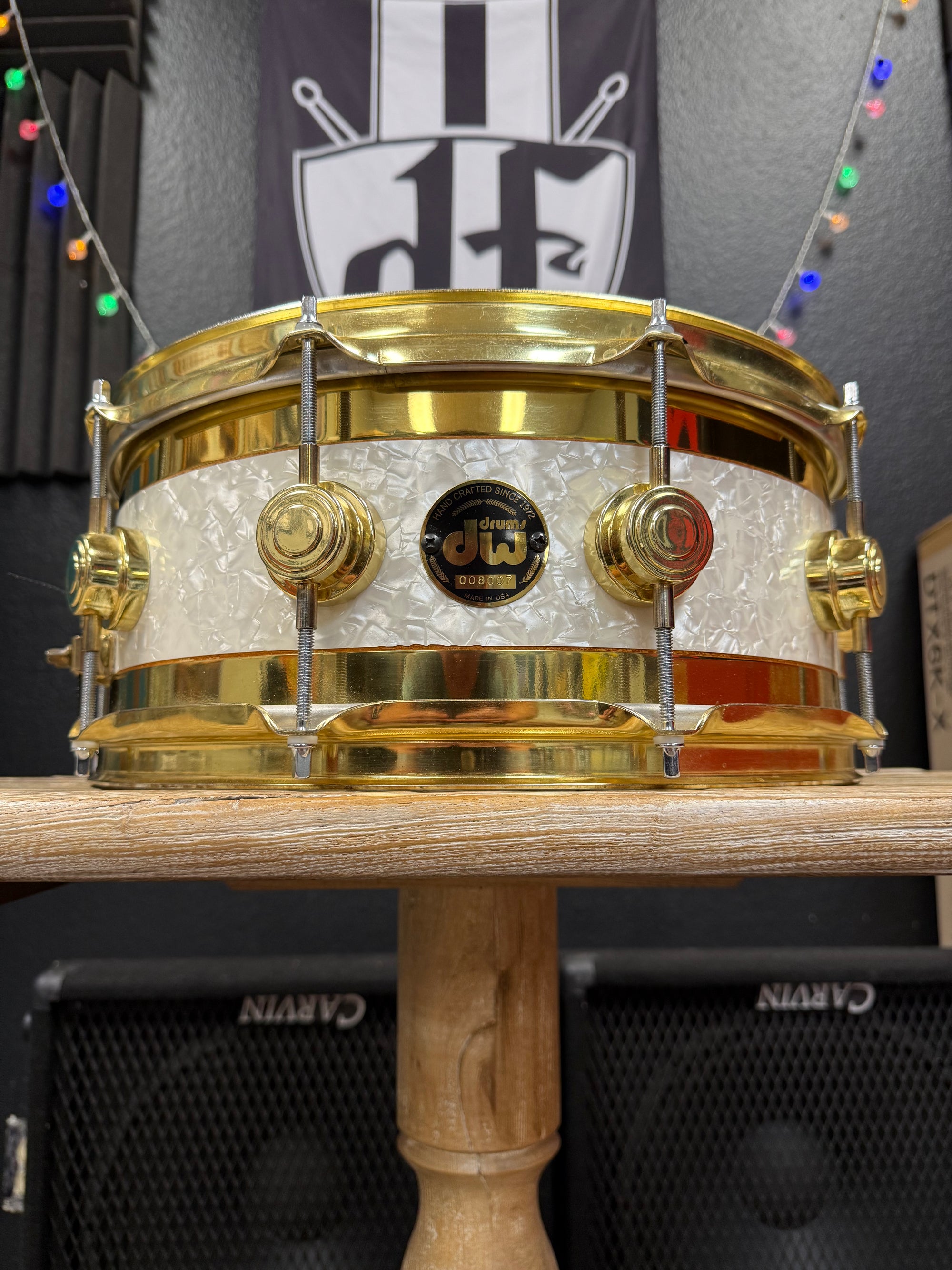 DW Collectors Edge Snare | White Marine Pearl