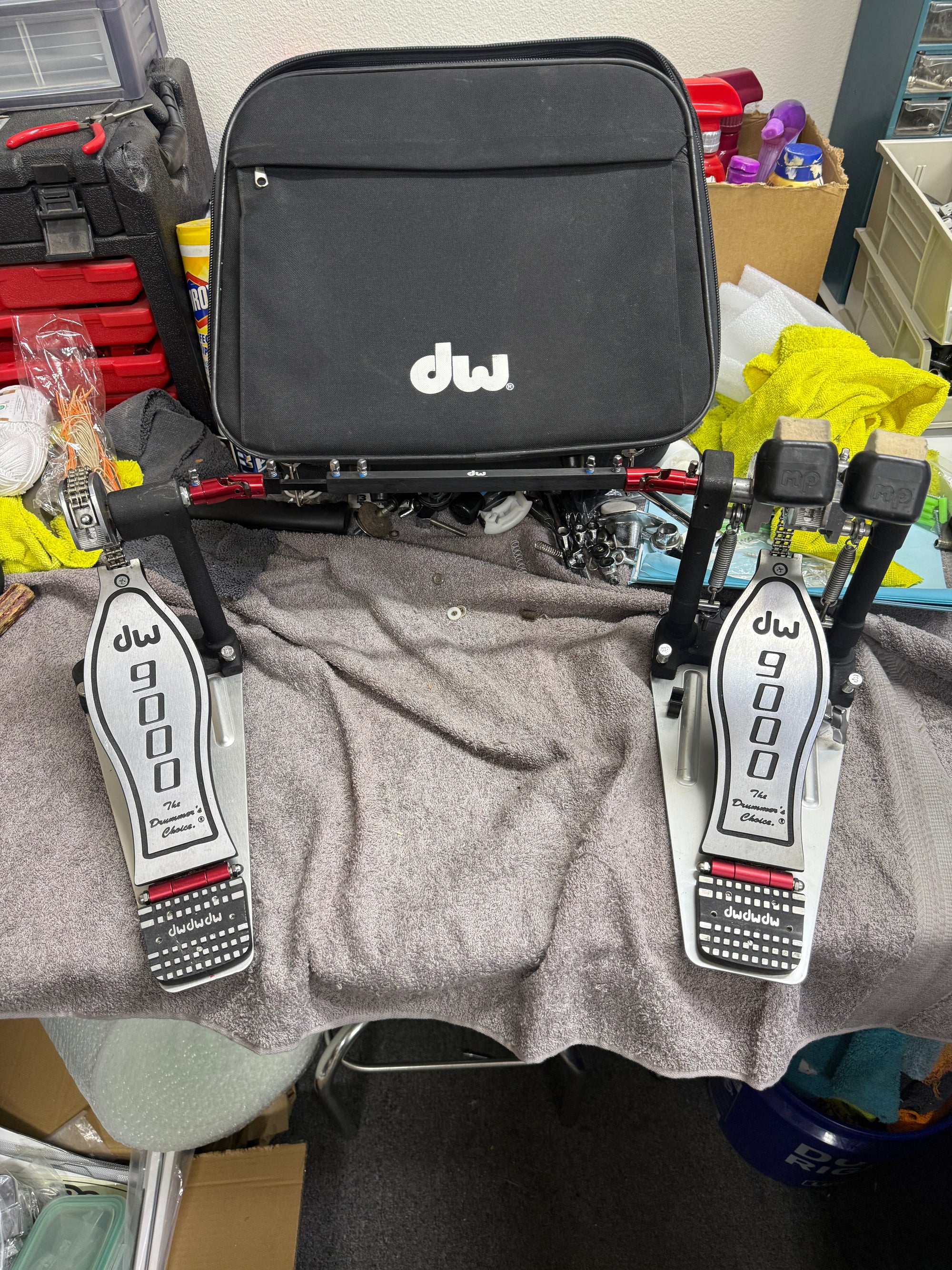 DW 9000 Double Bass Pedal And Case