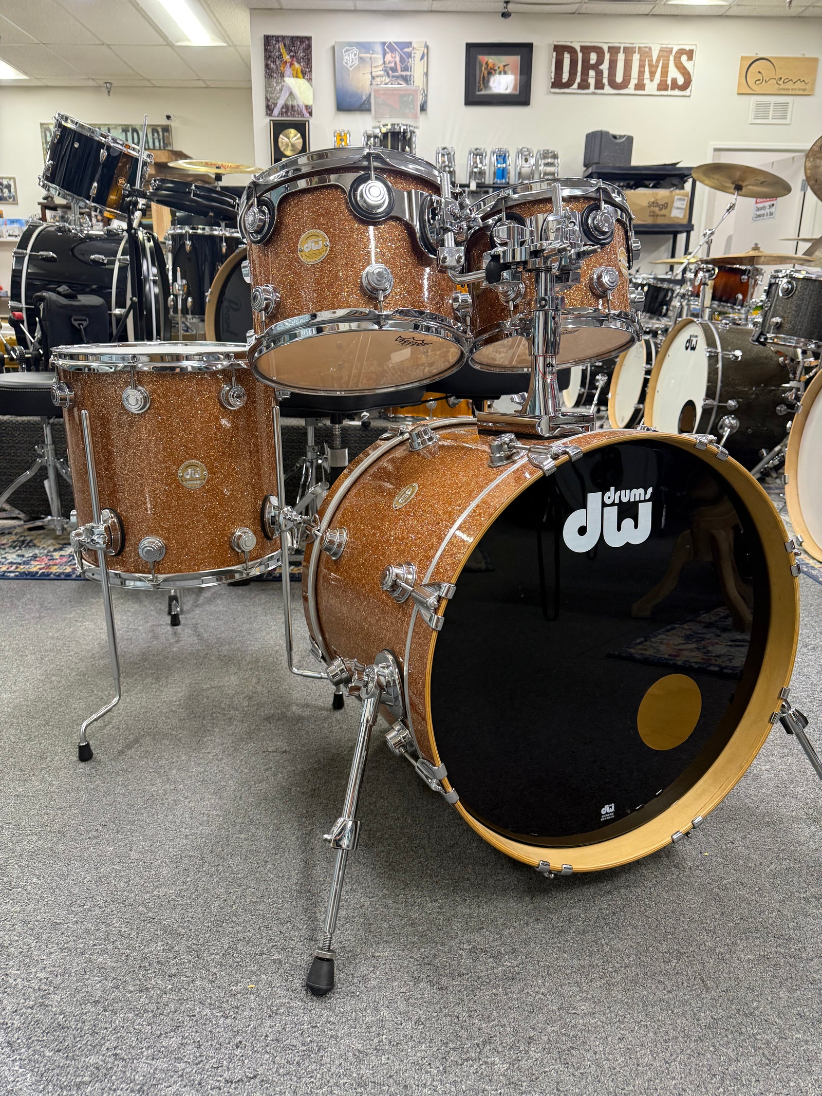 DW Collectors 4pc Champagne Sparkle Drum Set