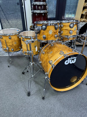DW Collectors Olive Ash Burl 6pc Drum Set