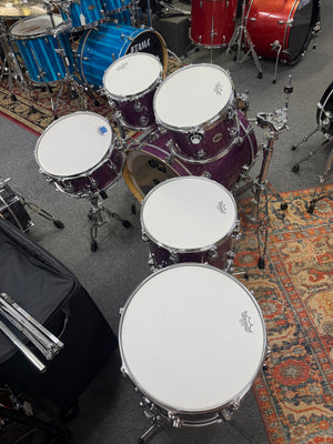 DW Collectors Pure Maple Purple Glass Glitter 6pc Drum Set