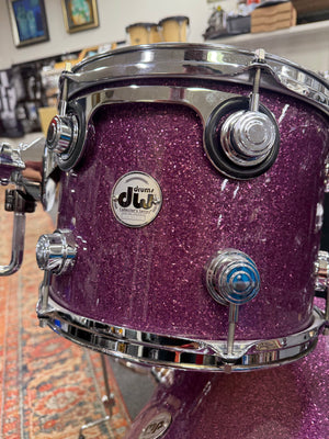 DW Collectors Pure Maple Purple Glass Glitter 6pc Drum Set