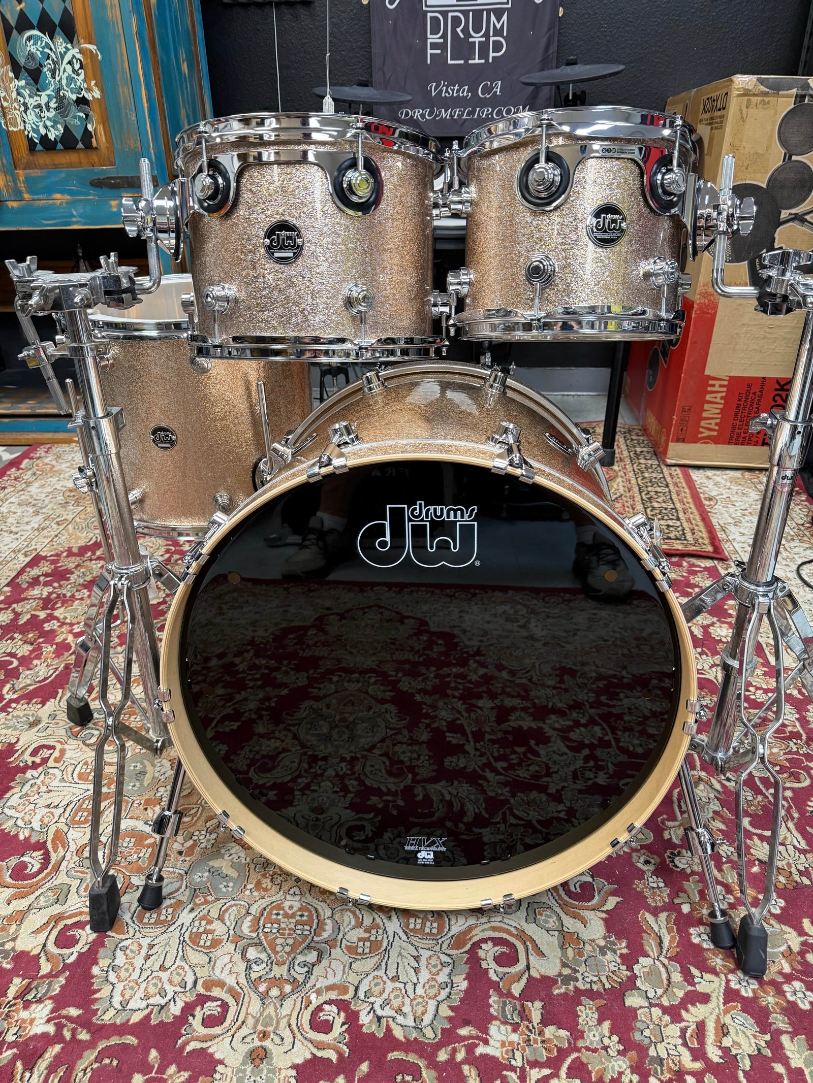 DW Performance 4pc Bermuda Sparkle Drum Set