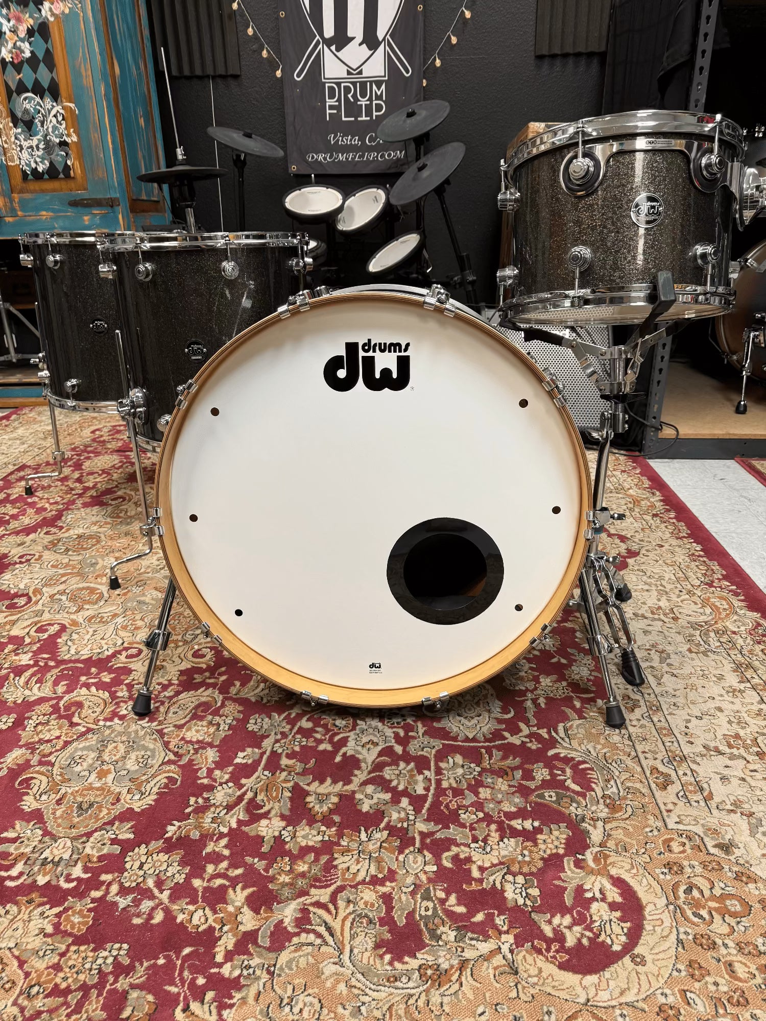 DW Performance 4pc Pewter Sparkle Drum Set