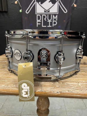 DW 14x6.5” Design Matte Aluminum Snare Drum
