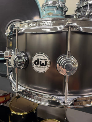 DW Collectors B Stock Satin Black Over Brass 14x6.5” Snare Drum