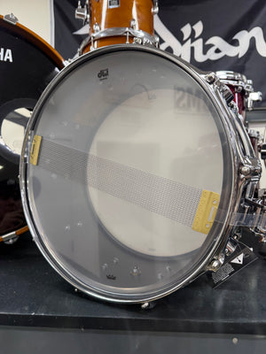 DW Collectors B Stock Satin Black Over Brass 14x6.5” Snare Drum