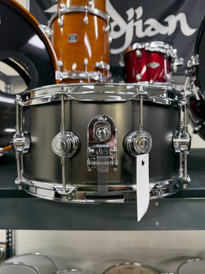 DW Collectors B Stock Satin Black Over Brass 14x6.5” Snare Drum