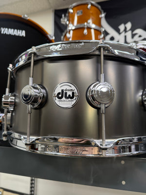 DW Collectors B Stock Satin Black Over Brass 14x6.5” Snare Drum