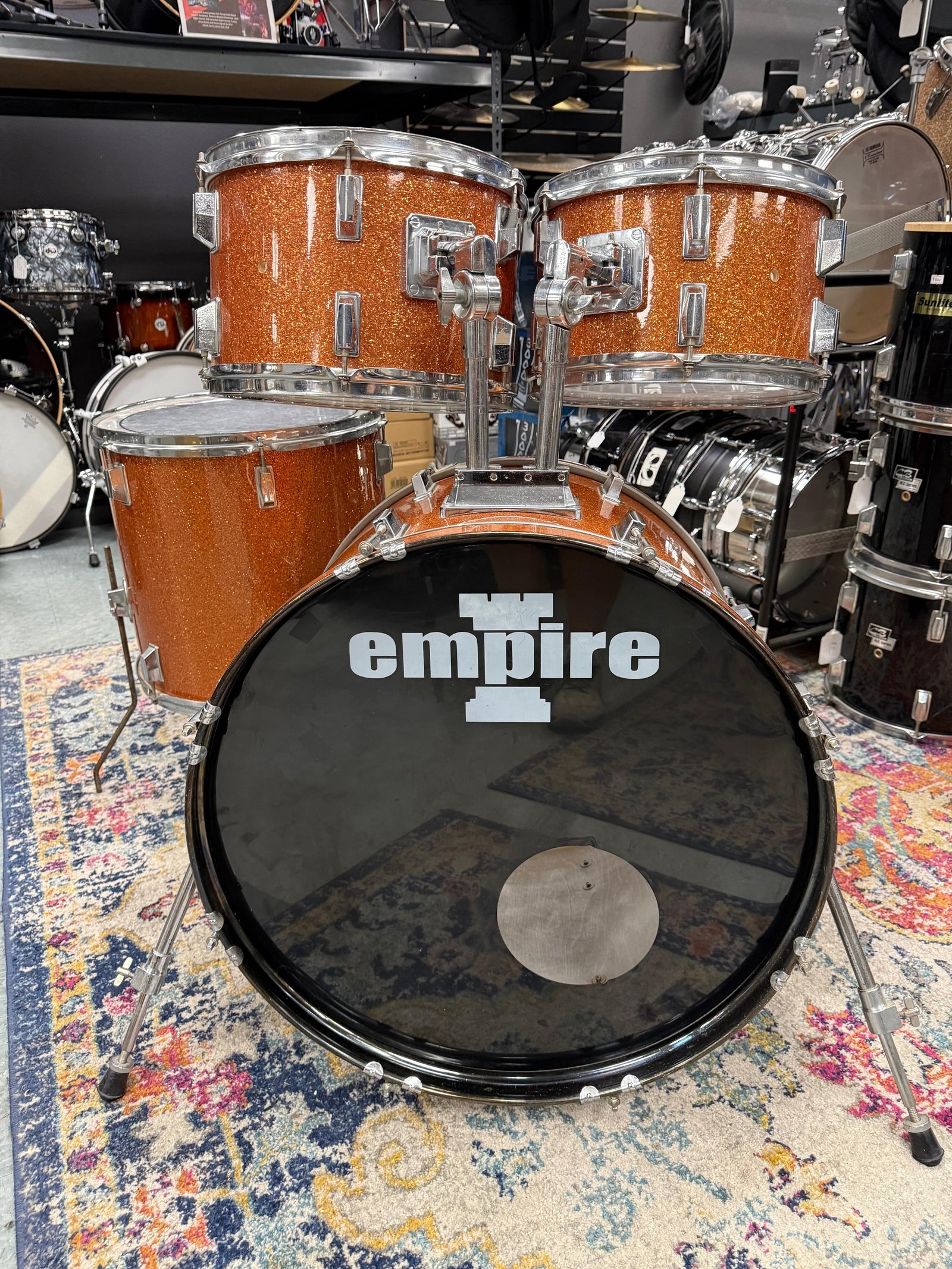 Empire orange champagne sparkle 4pc Drum Set