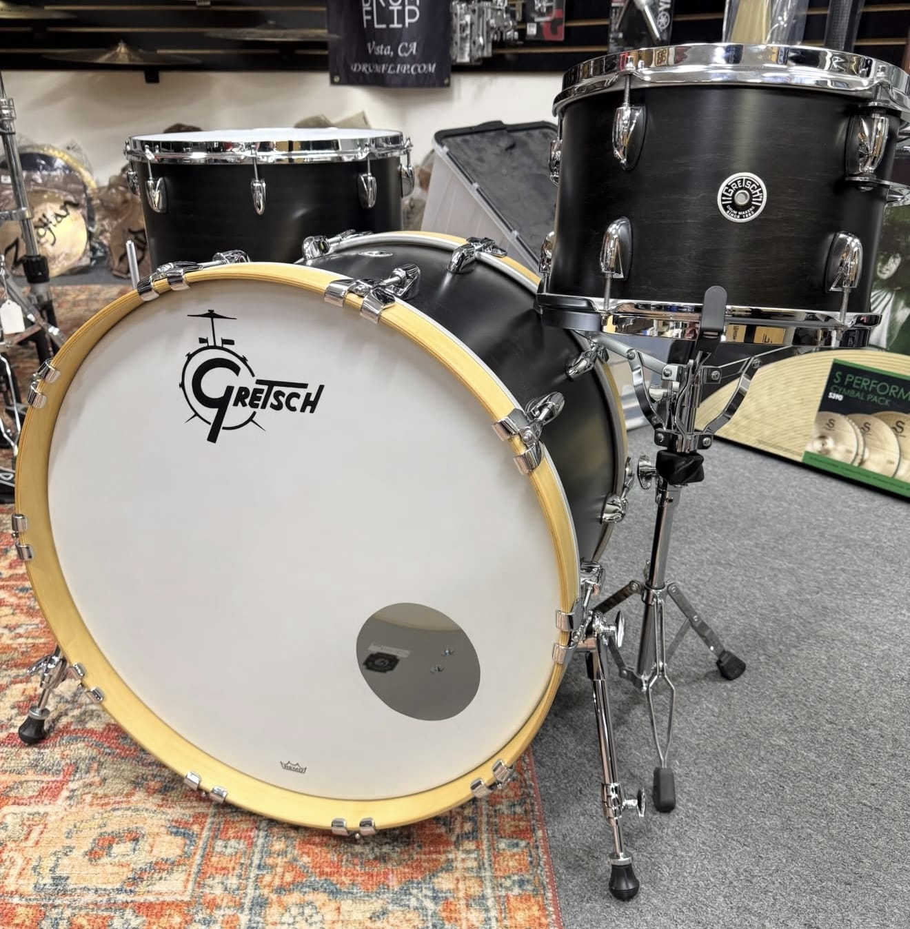 Gretsch Brooklyn Satin Black 3pc Drum Set