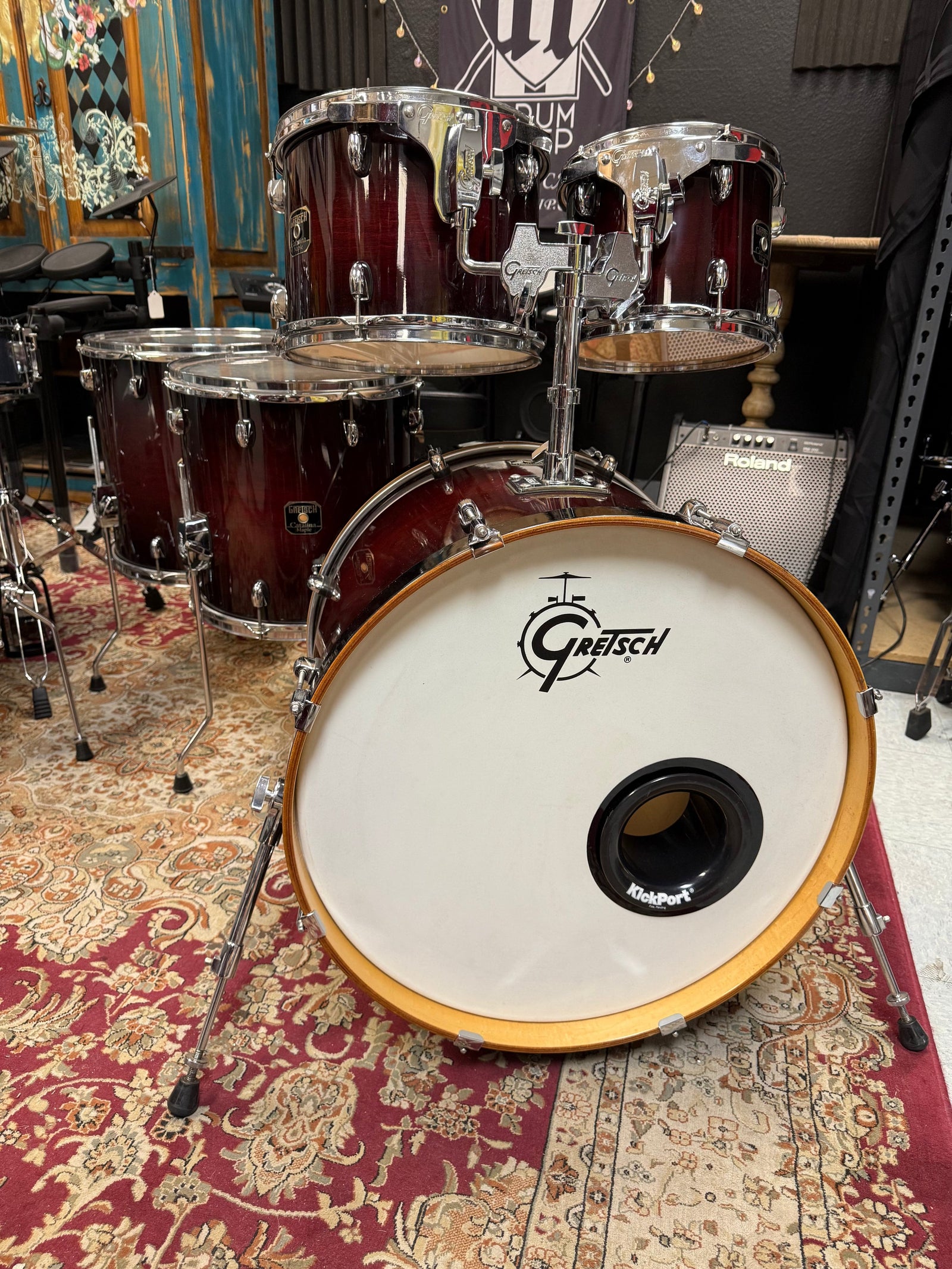Gretsch Catalina Maple 5pc Drum Set Deep Cherry Burst Lacquer