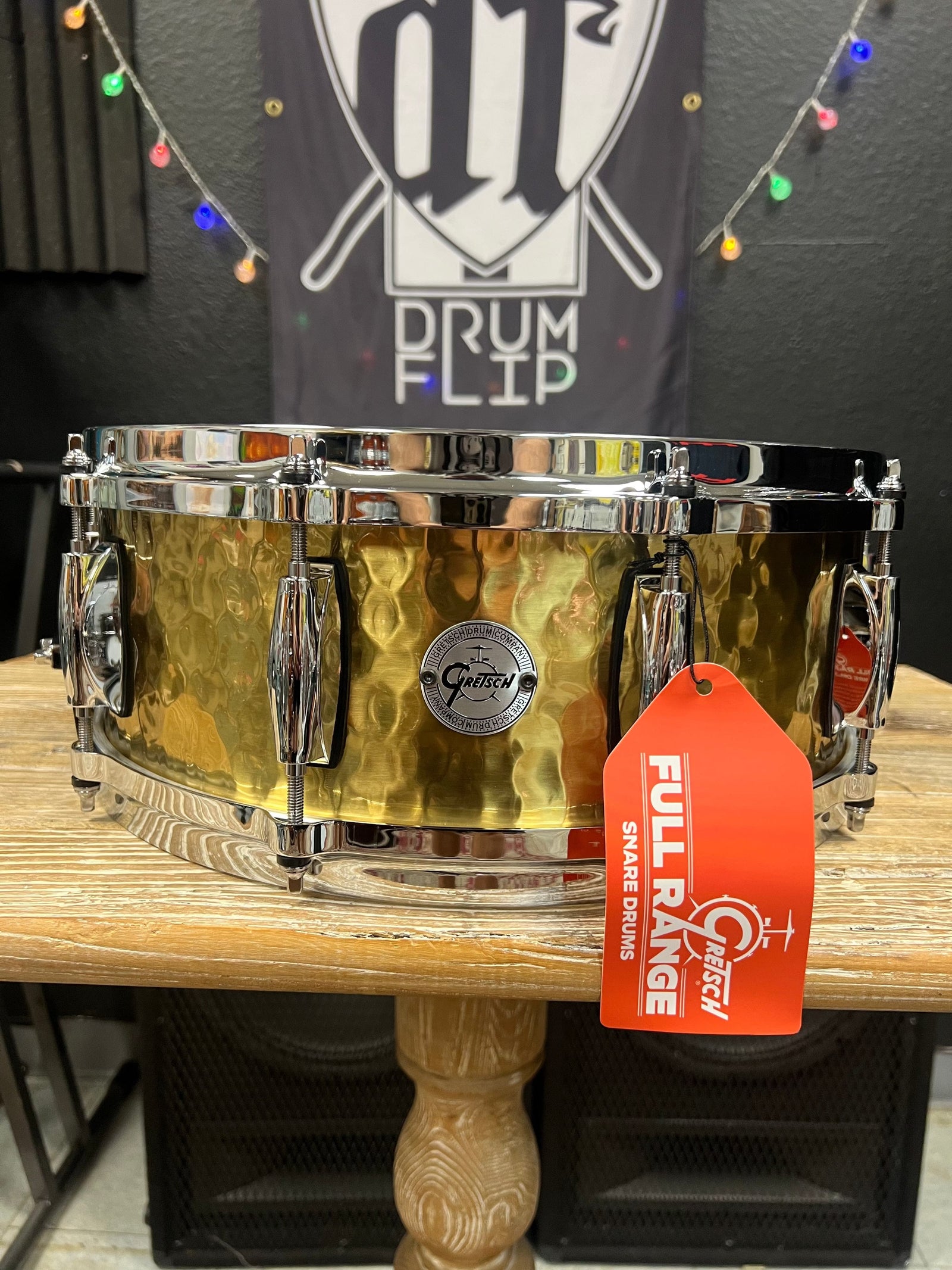 Gretsch Full Range Hammered Brass 14x5” Snare Drum