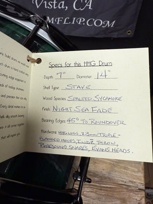 HHH Drums 14x7” Spalted Sycamore Snare Drum