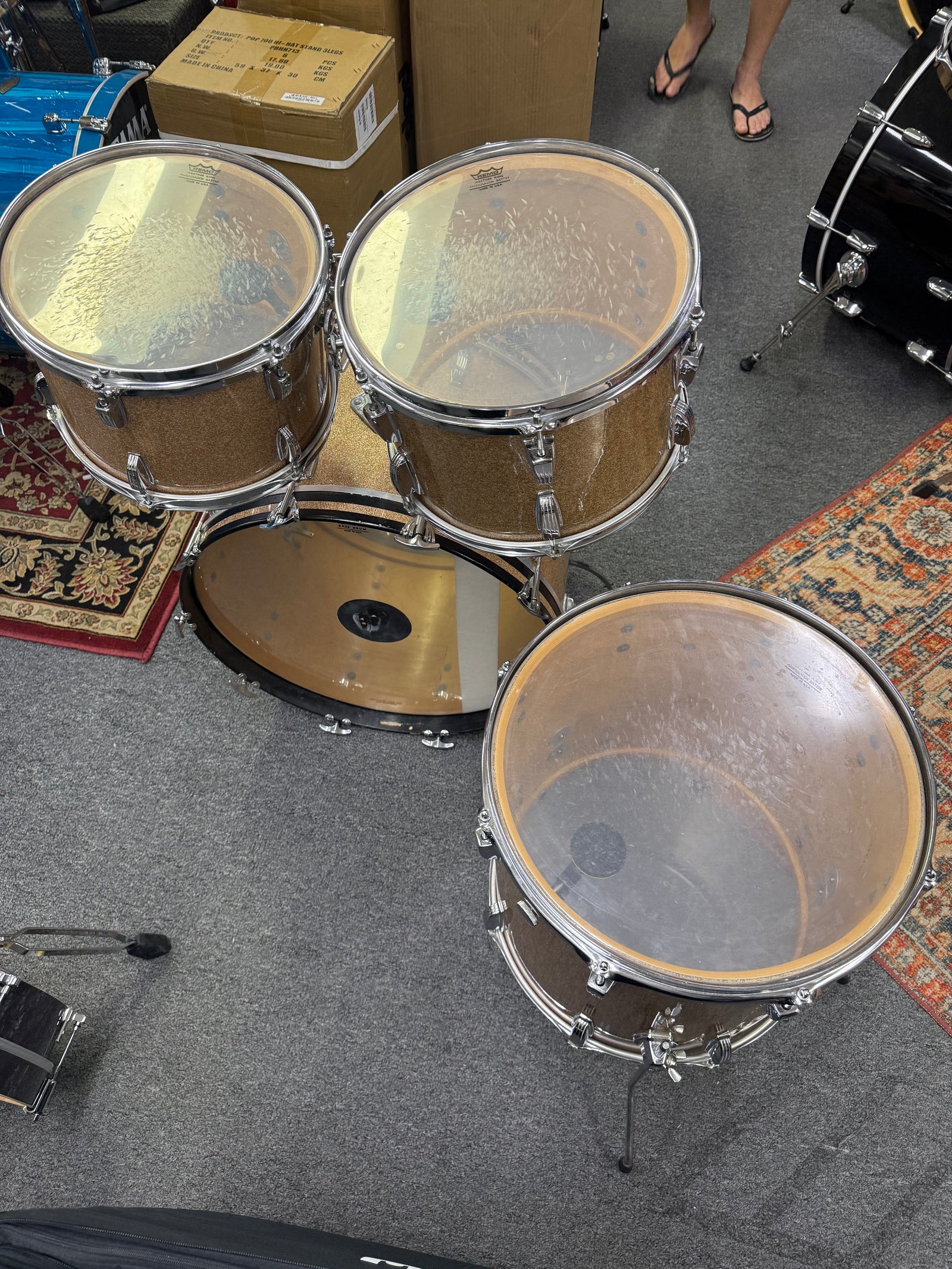 Ludwig Champagne Sparkle 4pc 1969 Drum Set