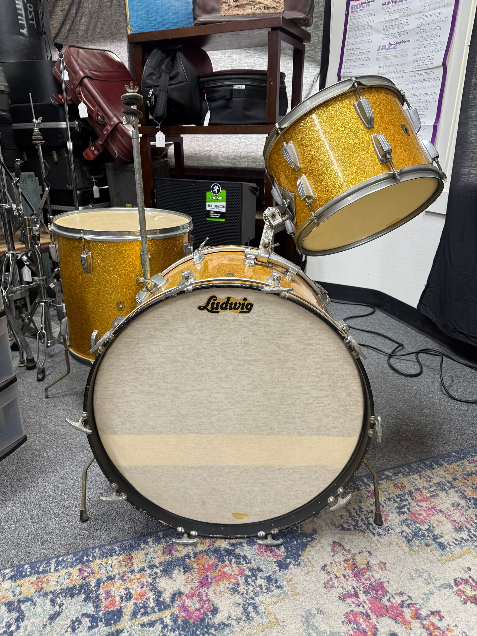 Ludwig Gold Sparkle 1960’s Drum Set