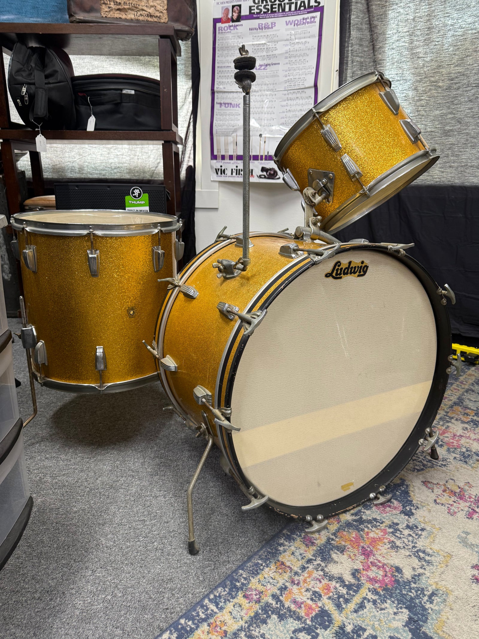 Ludwig Gold Sparkle 1960’s Drum Set
