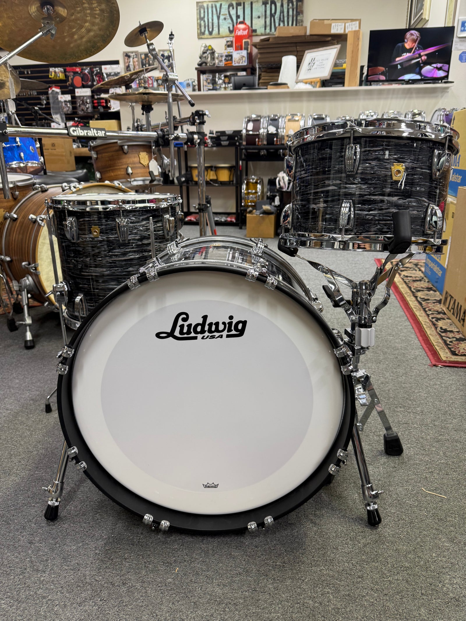 Ludwig Legacy Mahogany 3pc Vintage Black Oyster 3pc
