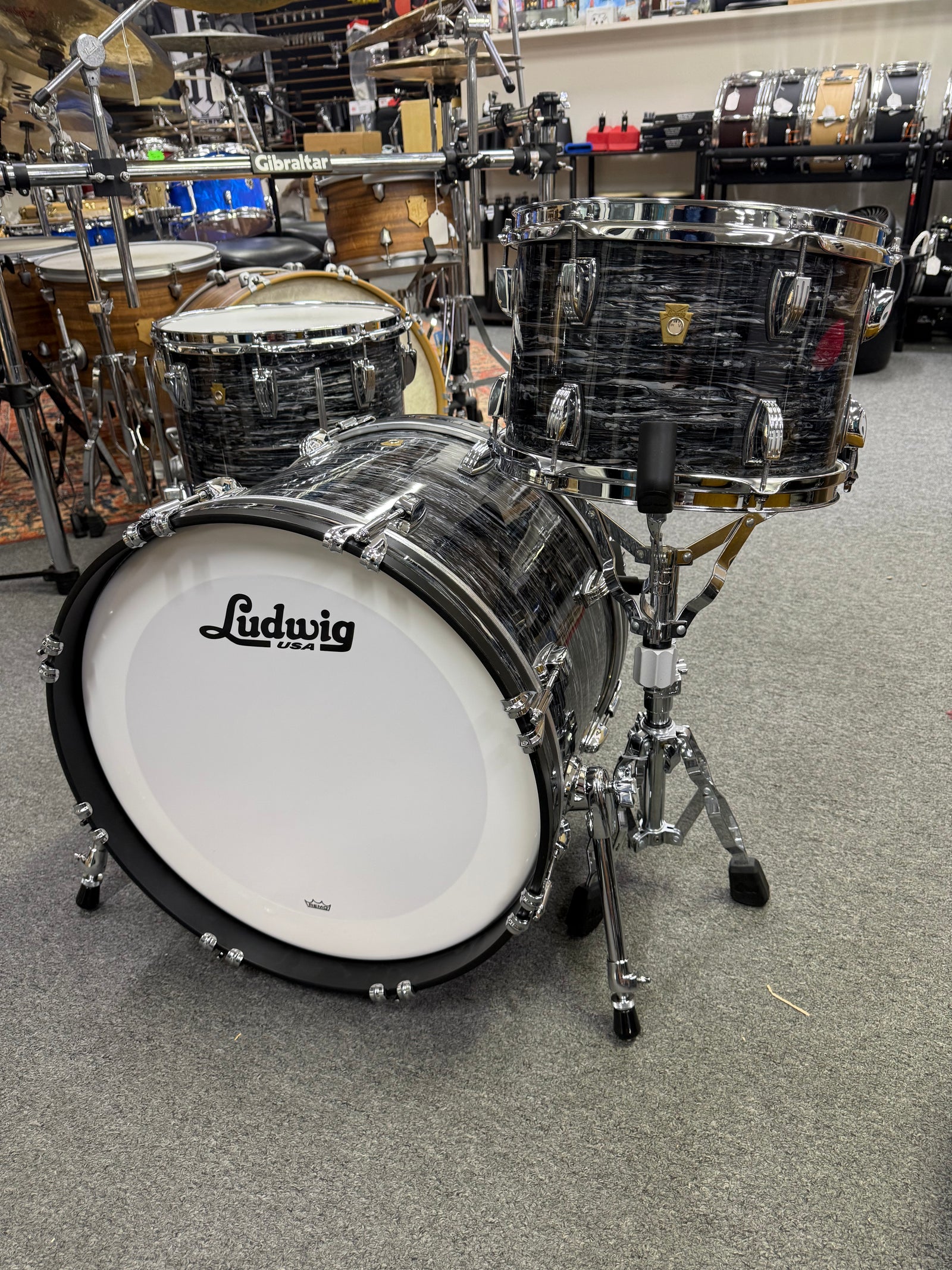 Ludwig Legacy Mahogany 3pc Vintage Black Oyster 3pc