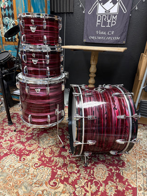 Ludwig Standard Ruby Red Strata 4pc Drum Set