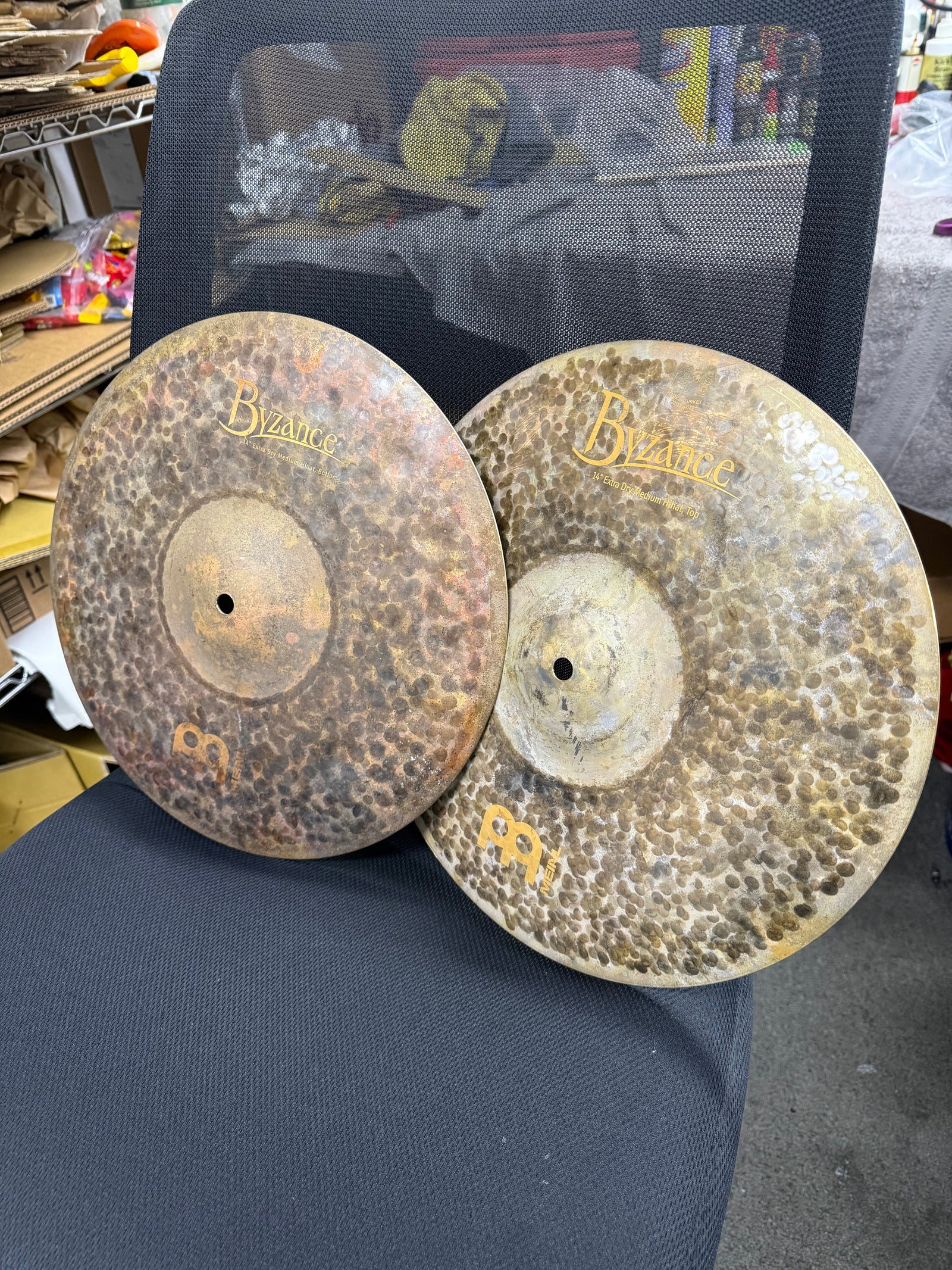 Meinl 14” Byzance extra dry medium hi hats Cymbals