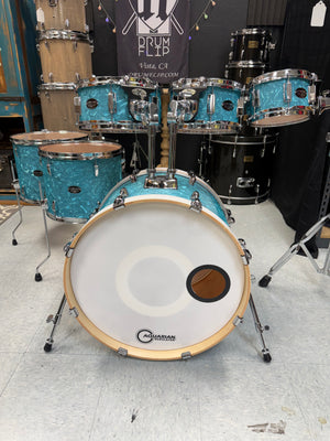 On The Edge Aqua Blue Drum Set