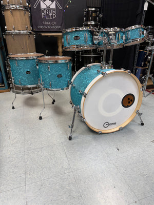 On The Edge Aqua Blue Drum Set