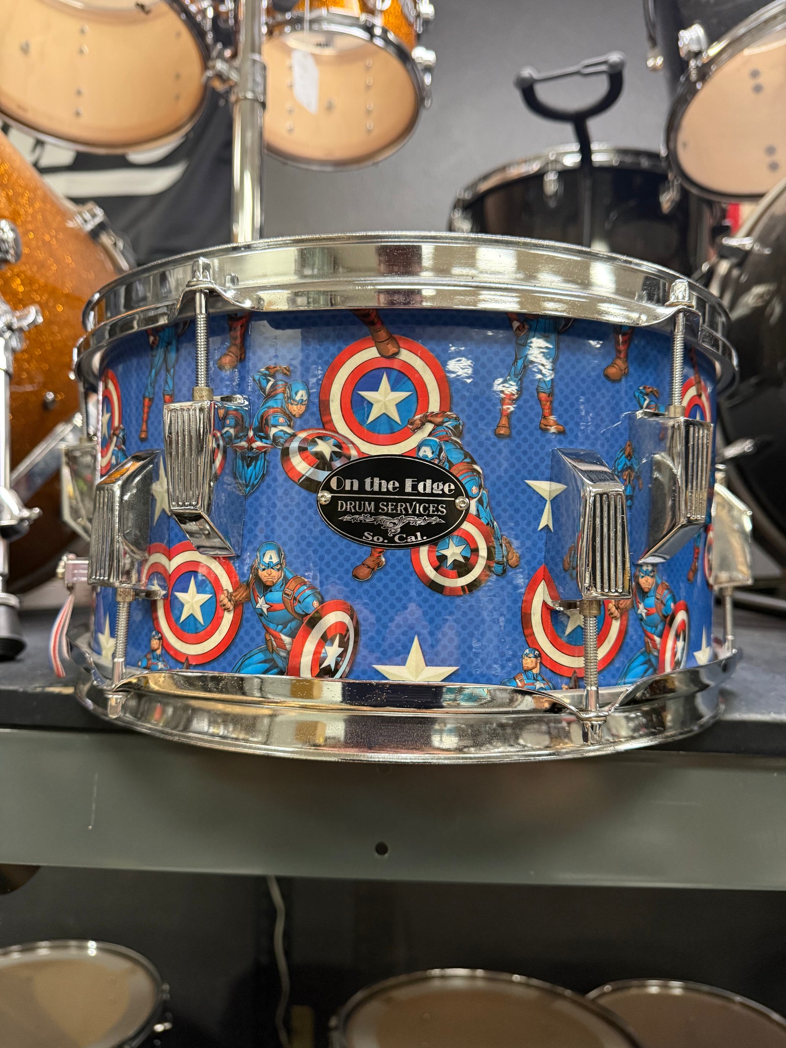 On The Edge 13x7” Captain America Snare Drum