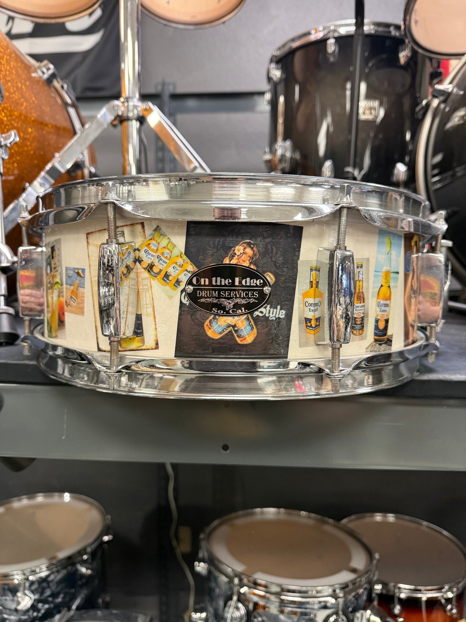 On The Edge Corona Beer Snare Drum