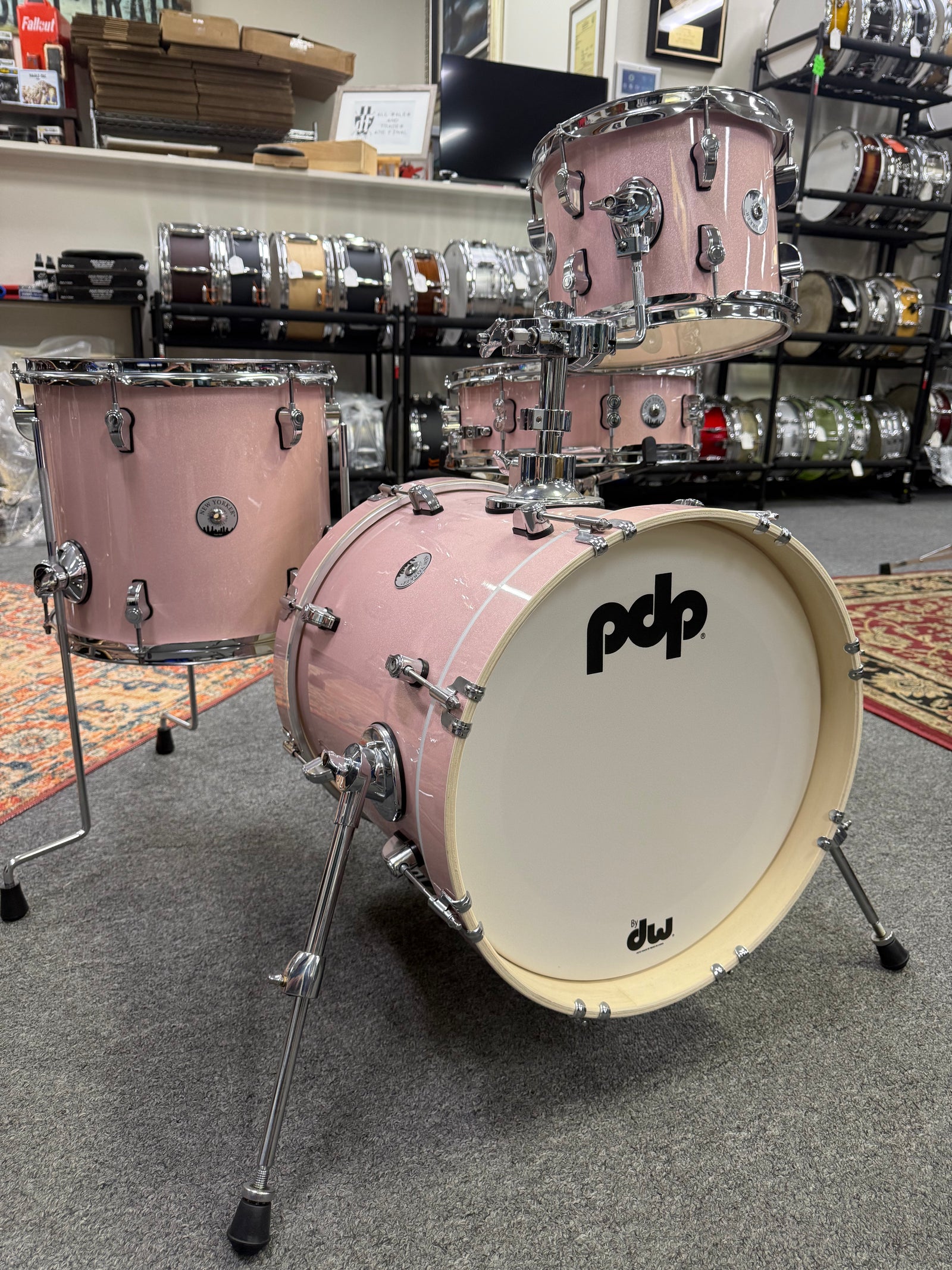 PDP New Yorker Pale Rose Sparkle 4pc Drum Set