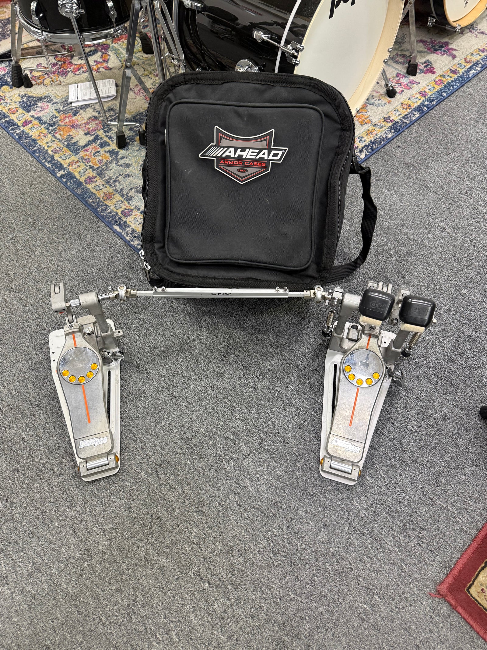 Pearl Eliminator Demon Drive Double Bass Pedals Ahead Case
