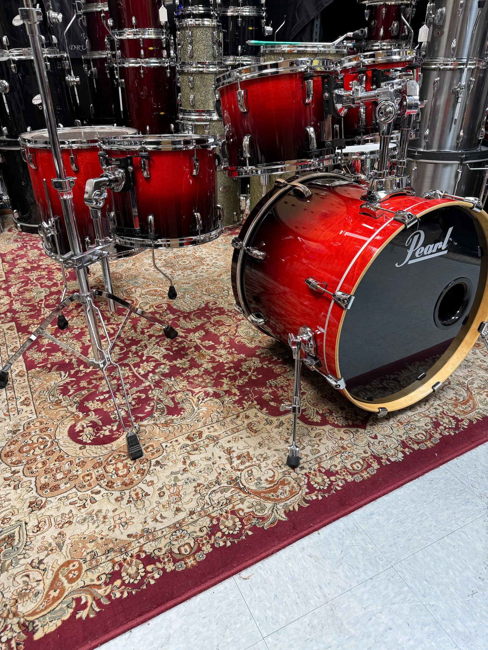 Pearl Vision Ruby Red 6pc Drum Set