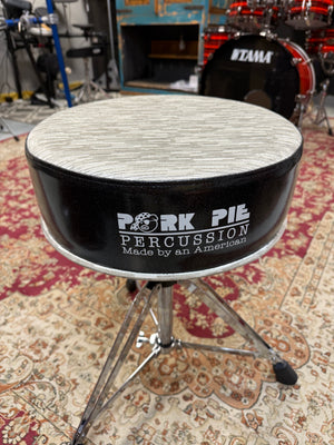 Pork Pie Drum Gray Top Black Sparkle Red Top
