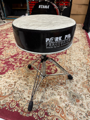 Pork Pie Drum Gray Top Black Sparkle Red Top