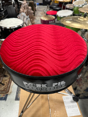 Pork Pie Drum Throne Black Sparkle Red Crush Top