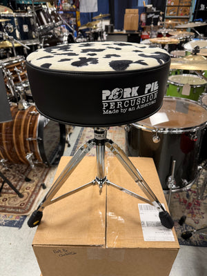Pork Pie Drum Throne Flat Black Sides Cow Top