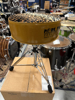 Pork Pie Drum Throne Gold Sparkle Cheetah print Top