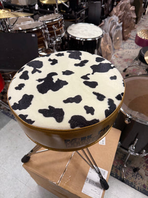 Pork Pie Drum Throne Gold Sparkle Cow Top