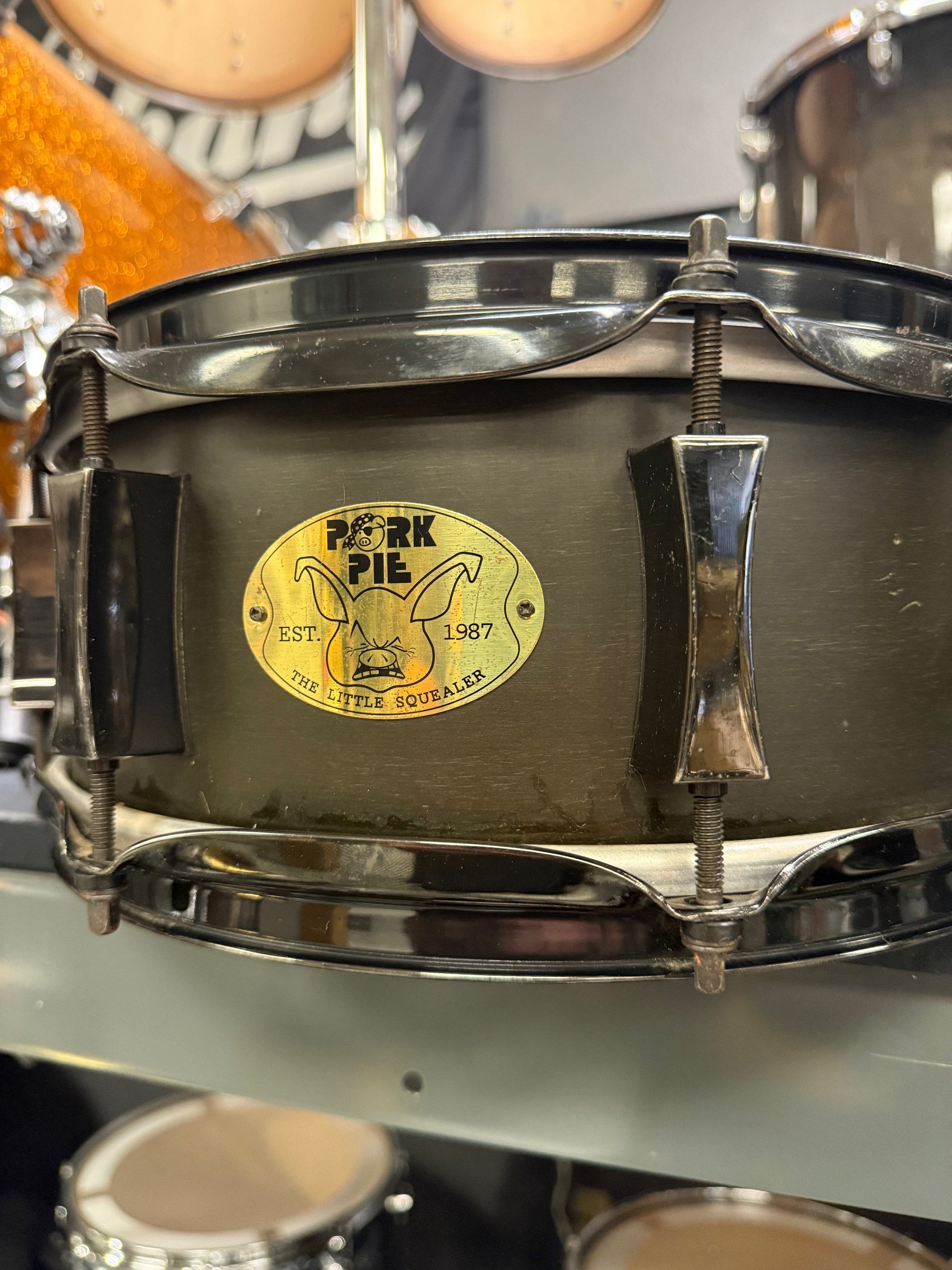 Pork Pie 12x5” Little Squealer Satin Black Snare Drum