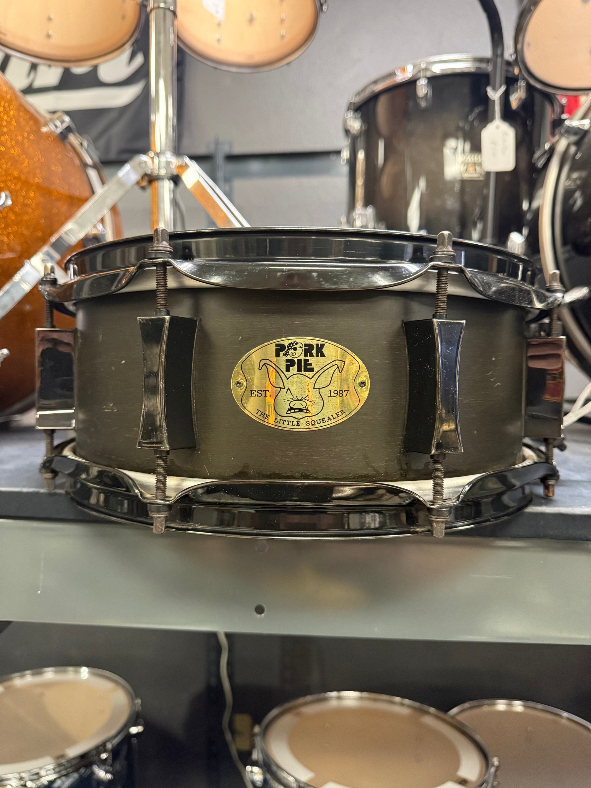 Pork Pie 12x5” Little Squealer Satin Black Snare Drum