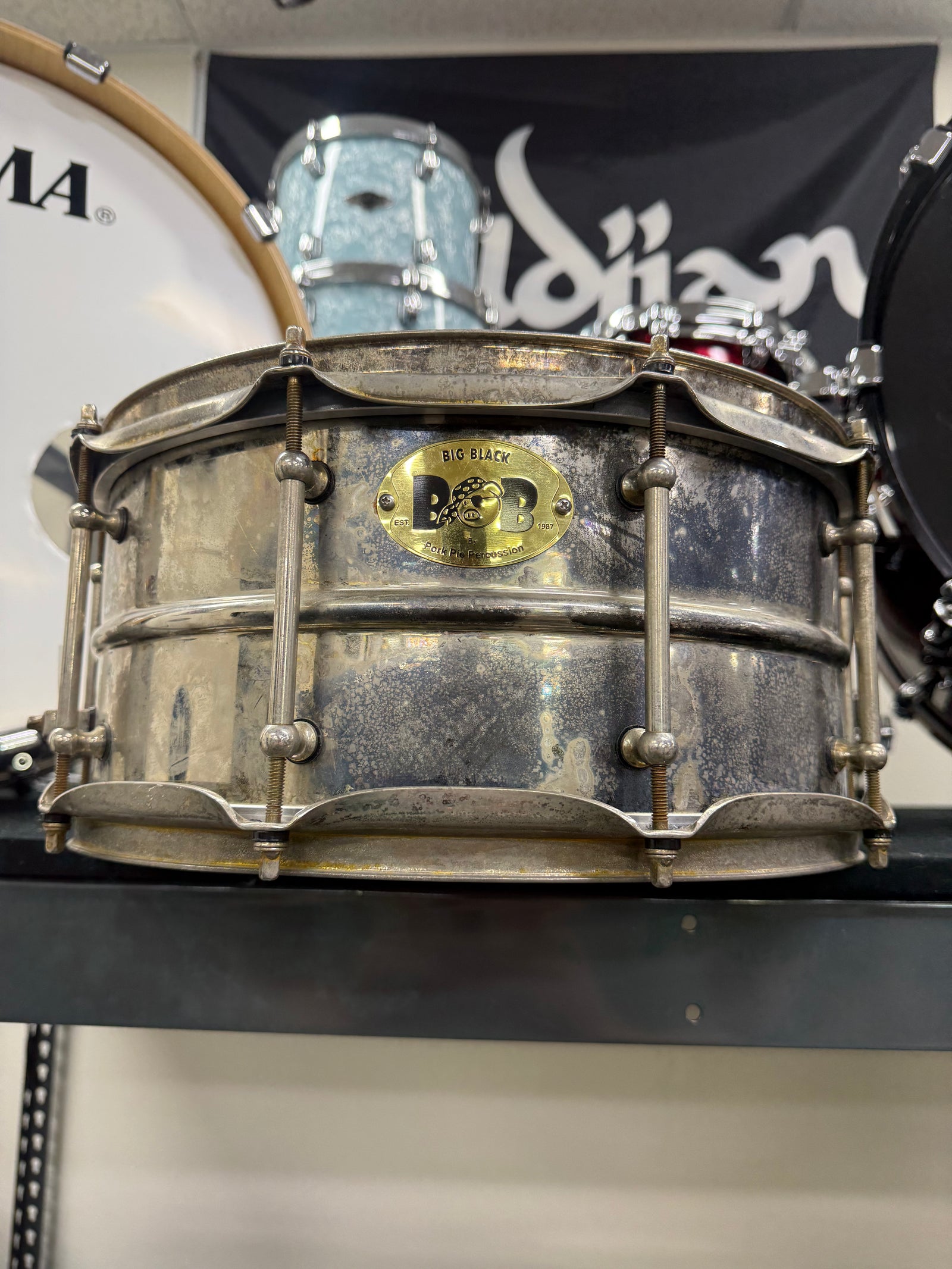 Pork Pie 14x6.5” Patina BOB Snare Drum