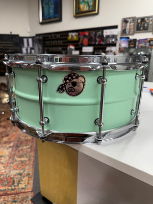 Pork Pie 14x6.5” Seafoam Green Aluminum snare drum