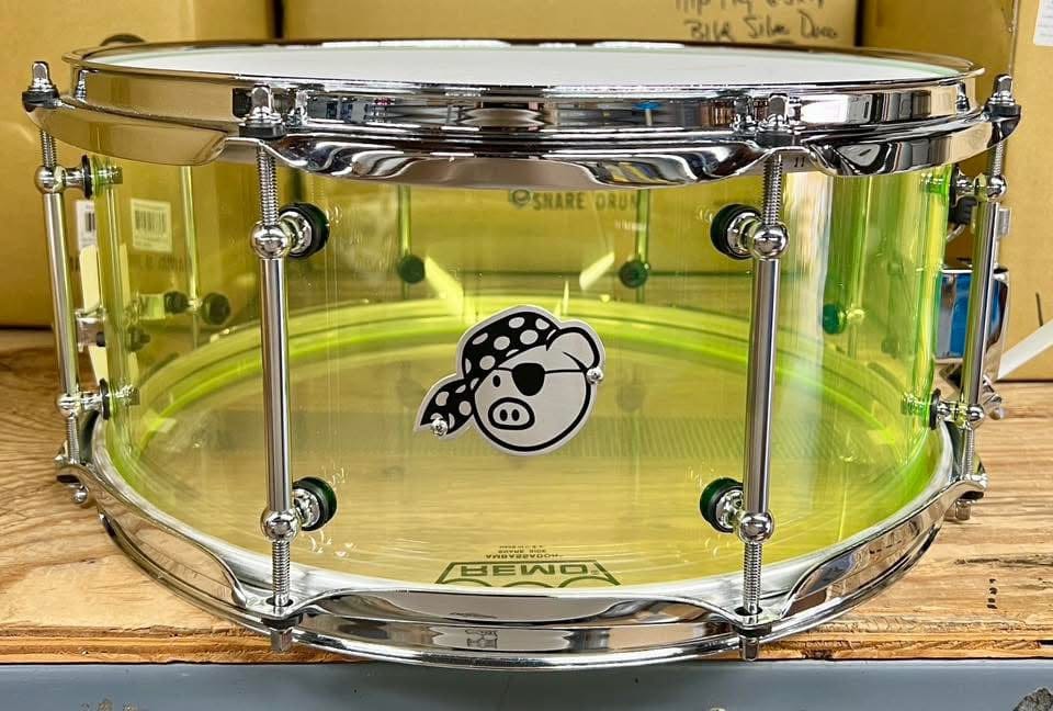 Pork Pie 14x7” Yellow Acrylic Snare Drum