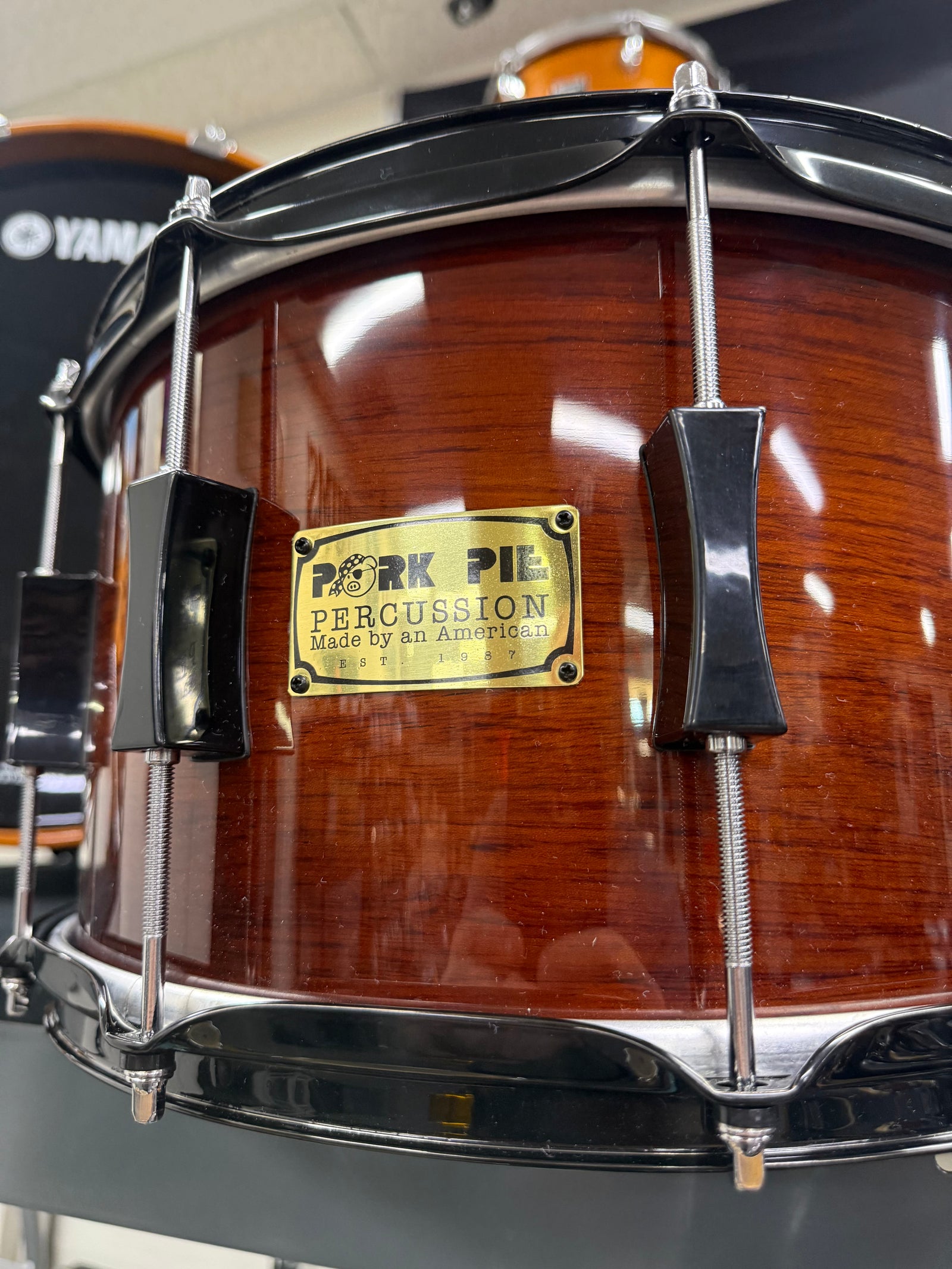 Pork Pie 14x8” Tobacco Burst Bubinga Snare Drum