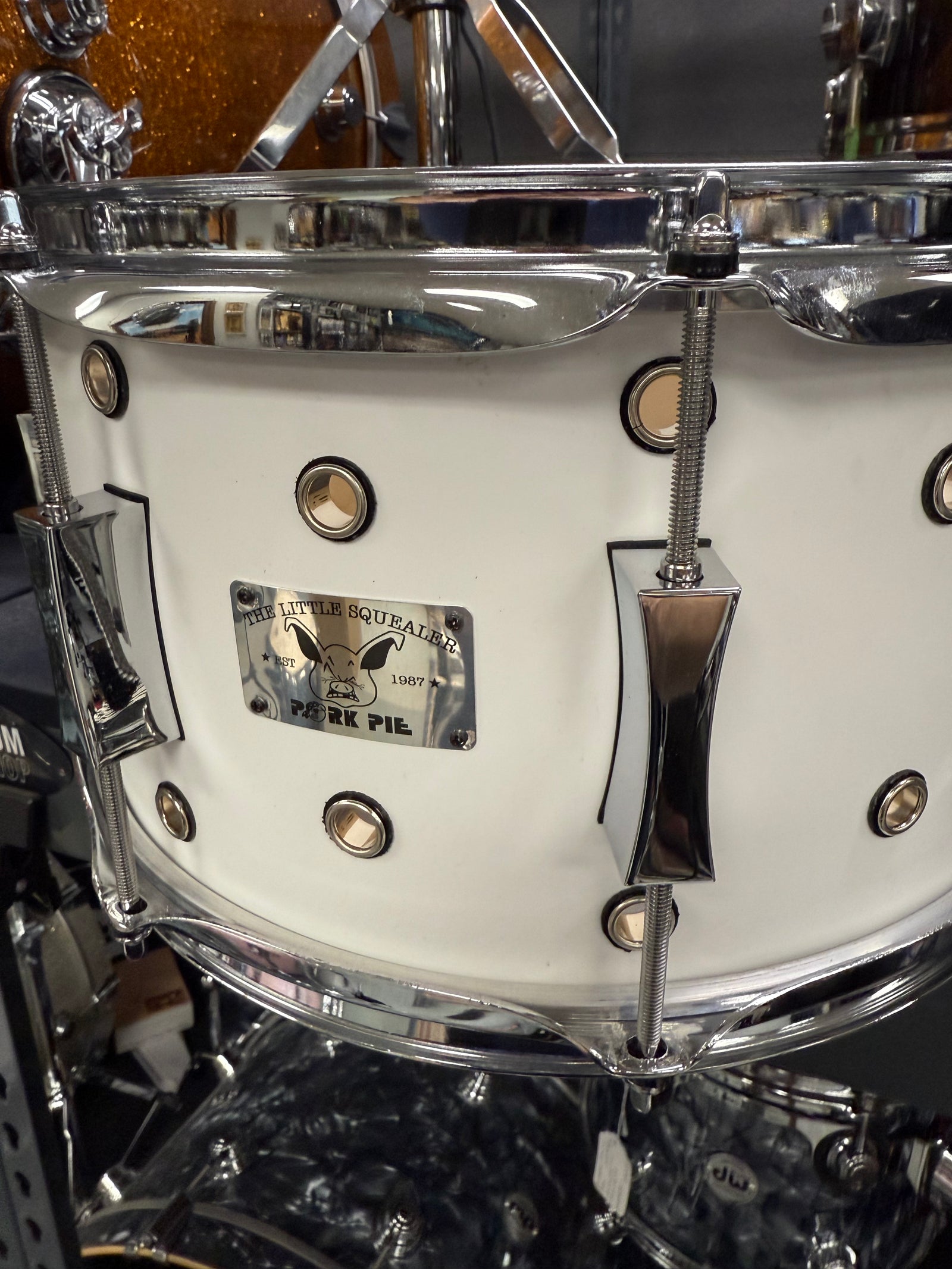Pork Pie Little Squealer White 13x7” Snare Drum